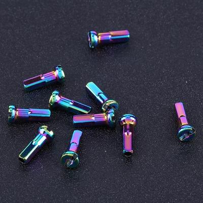 10 Pièces Colorées Têtes de Rayons Alliage d'Aluminium 14G Embouts de Rayons de Vélo Cyclisme Roue Embouts de Rayons Accessoires de Vélo