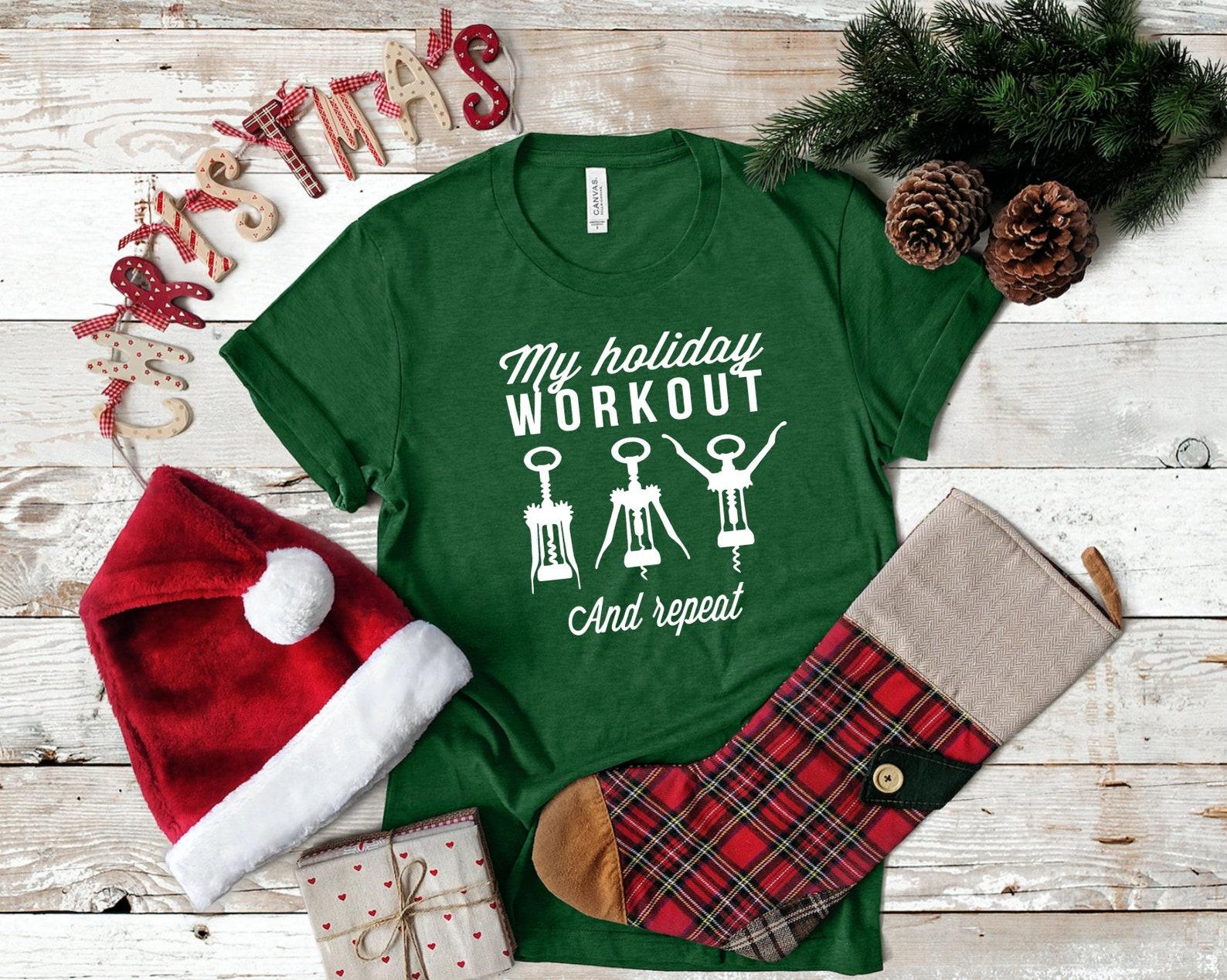 My Holiday Workout Wine Graphic Tee 3XL