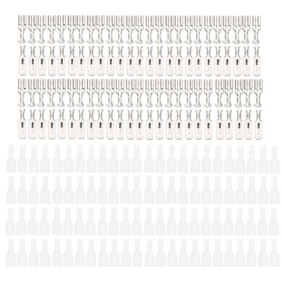 200pcs Tin Plated Brass 6.3mm Spade Wire Terminals Crimp Connectors Insulating Sleeve Kit