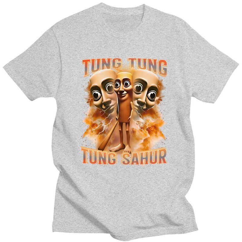 Tung Tung Tung Sahur Italian Brainrot T Shirt Unisex Women ShortSleeve Tshirts Summer Casual Graphic Tee Cotton Slim Fit Clothes