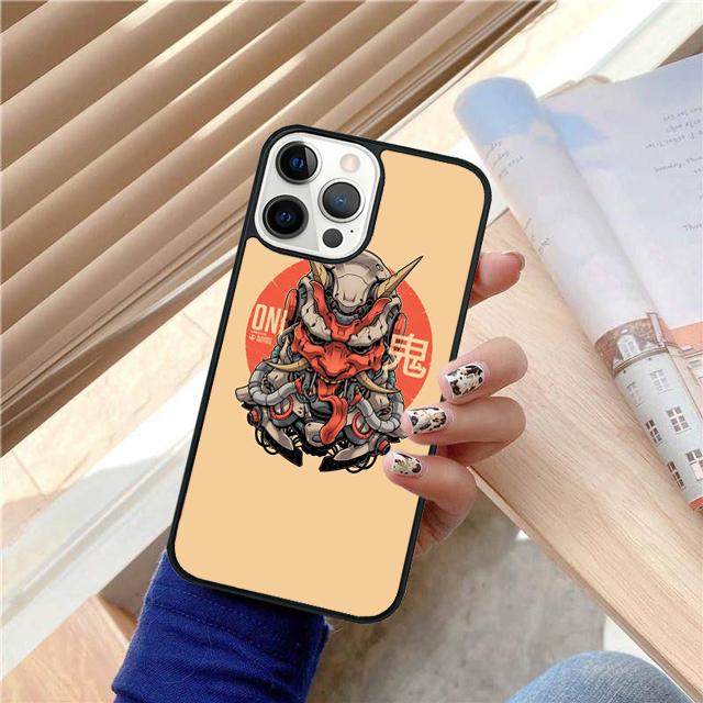 Japanese Oni Hannya Demon Mask Phone Case Cover For iPhone 17 Air 15 16e Pro Max 14 13 12 11 Pro Max Plus Shell