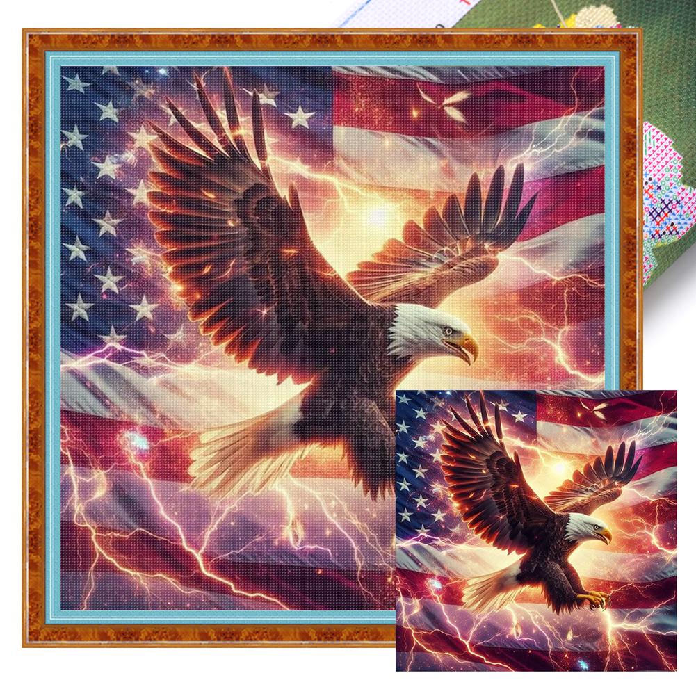 

Independence Day Printed Cross Stitch Kit 11CT Embroidery Craft Set Home Decor