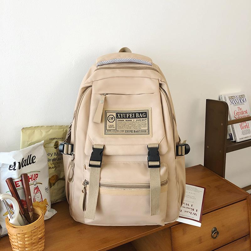 

Новый школьный рюкзак для студенток колледжа, учениц старшей школы, повседневный рюкзак, простой, большой вместимости, рюкзак для мальчиков хаки