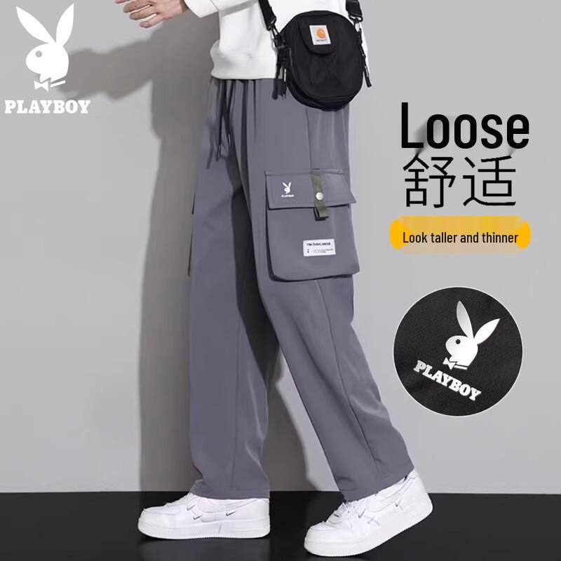 PLAYBOY Men s Loose Straight Casual Work Pants 3XL