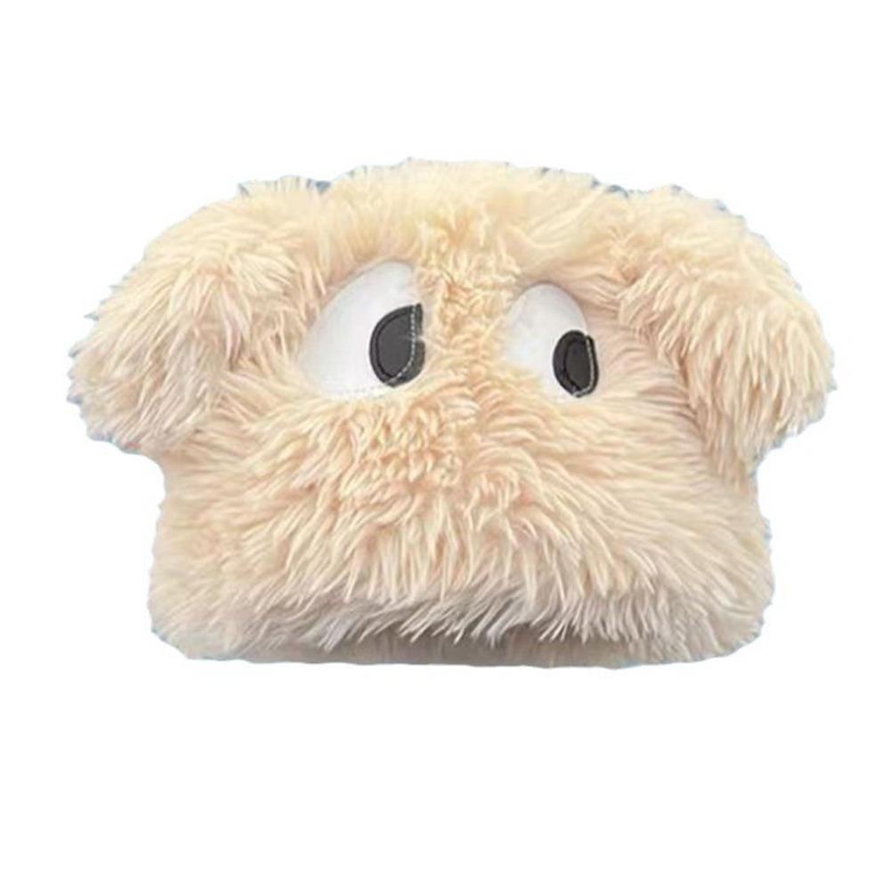 Cute Fluffy Knitted Hat Big Eyes Puppy Thick Beanies Hat Sweet Warm Cartoon Earmuffs Cap Girls