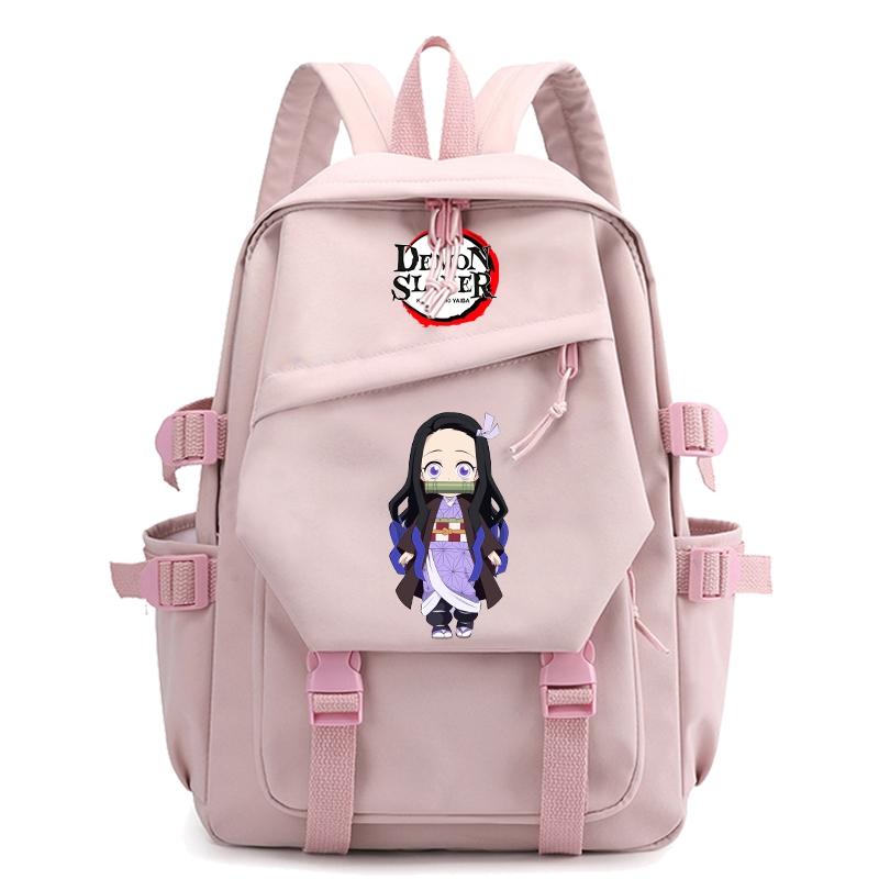 Anime Demon Slayer Ryggsekk Back To Schoolbag for Boy Girl Bookbag for Kid Gaver Menn Dame Reisebag Stor kapasitet ryggsekk