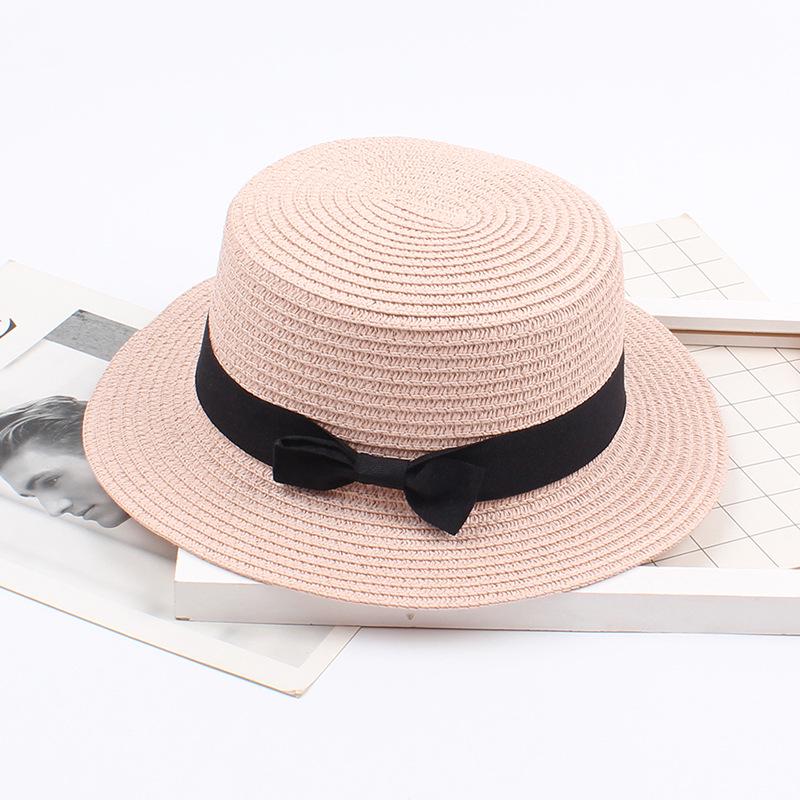 Summer FashionParent-Child Women Kids Girl Beach Bow Straw Flat Brim Sun Hat Cap Summer FashionParent-Child Women Kids Girl Beach Bow Straw Flat Brim Sun Hat Cap