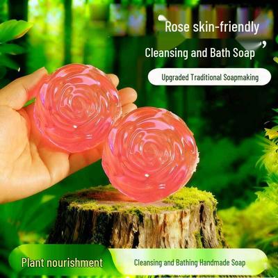 Rose-Shaped Handmade Plant Essence Soap for Cleansing and Bathing