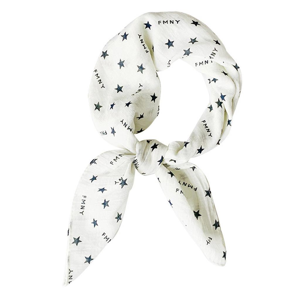 

Fashionable Y2K Star-print Scarf Star-print Elegant Triangular Bandage Foldable Versatile Head Wrap Outdoor белый