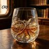 Gifts for Whiskey Lovers Octopus Pirate Glass, Sea Creature Tentacle Engraved Tumbler, Embossed Nautical Theme Wine Glass Rocks Rum Bourbon,