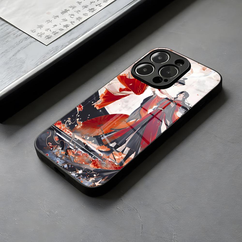 Tian Guan Ci Fu Phone Case Glass For IPhone 16 15 14 Pro Max 13 12 Mini Luminescent 11 X XS XR 8 Plus For Samsung S 25 24 23 22