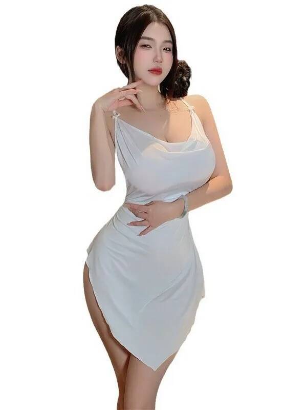 Sexy Nightdress For Women Pure Desire Irregular Style Strap Nightdress Hot Temptation Bed Date Dress Elegant Tank Tops DPY8