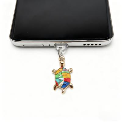Colorful Sea Turtle Phone Dust Plug, Fun Ocean-Themed Charm, Exquisite Phone Accessory, Small Gift, Perfect for Halloween, Christmas,New Year