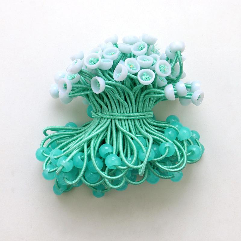 

Аксессуары для волос ручной работы Разноцветные кожаные резинки для волос Милые детские и девичьи аксессуары для волос 100pcs зелёный