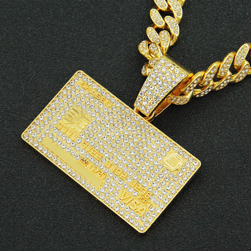 Men's Hip-Hop Diamond Dog Tag Necklace – Trendy Street Style Cuban Chain Choker