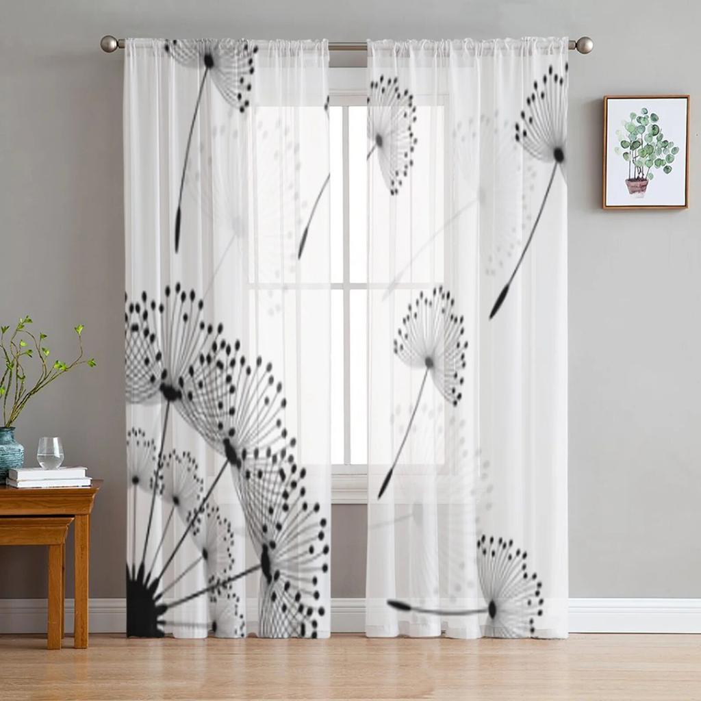 Dandelion Dragonfly Sheer Curtains Window Curtains For Living Room Bedroom Blinds Kids Room Home Decor