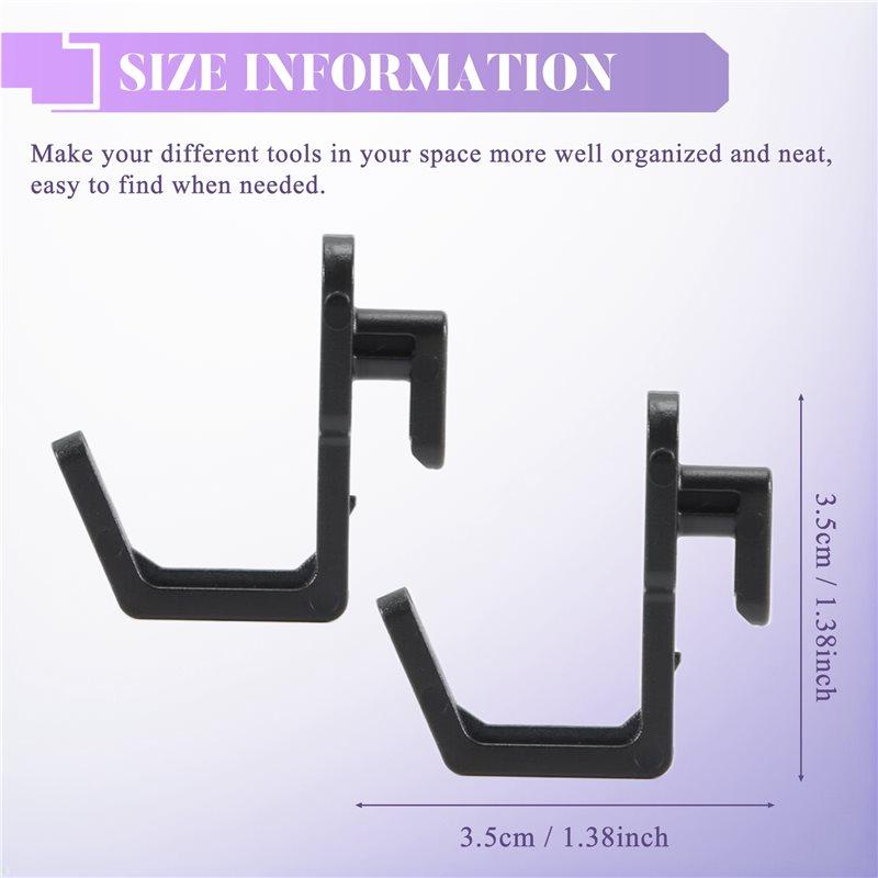 ABUL-24 Pezzi Ganci per Pannello Perforato Gancio a J per Pannello Perforato Organizzatore di Attrezzi per Pannello Perforato Parti, Nero