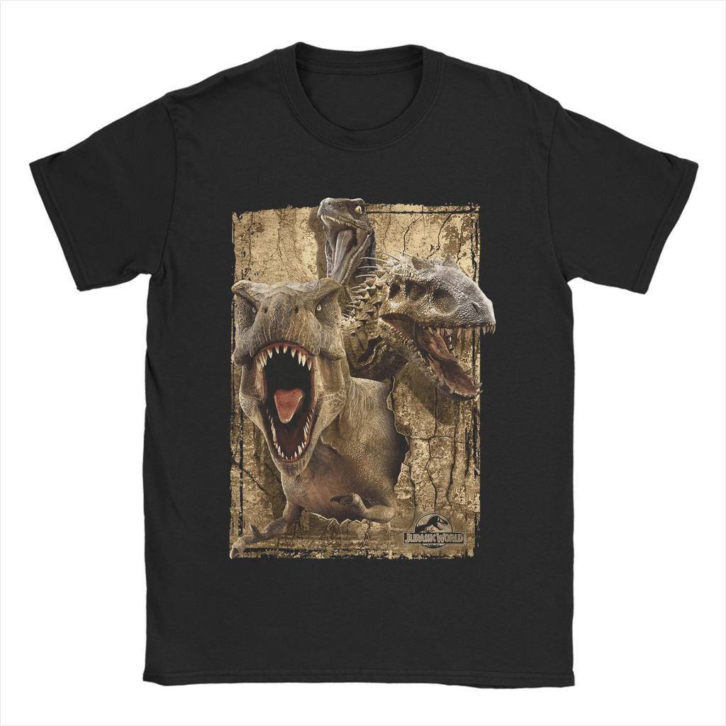 Jurassic World Indominus Rex Grün Schema T-Shirts für Herren Lustiges T-Shirt Rundhals T-Shirts Kurzarm Kleidung Übergröße