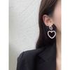 S925 Needle Sweet Jewelry Black Bowknot Earrings New Design Crystal Glass Simulated Pearls Heart Drop Earrings For