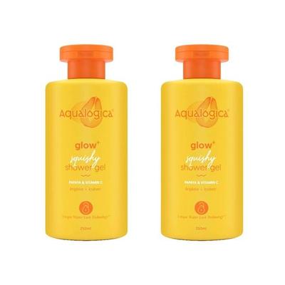 Aqualogica Glow+ Squishy Shower Gel com Vitamina C e Mamão - 250 ml (Pacote de 2)