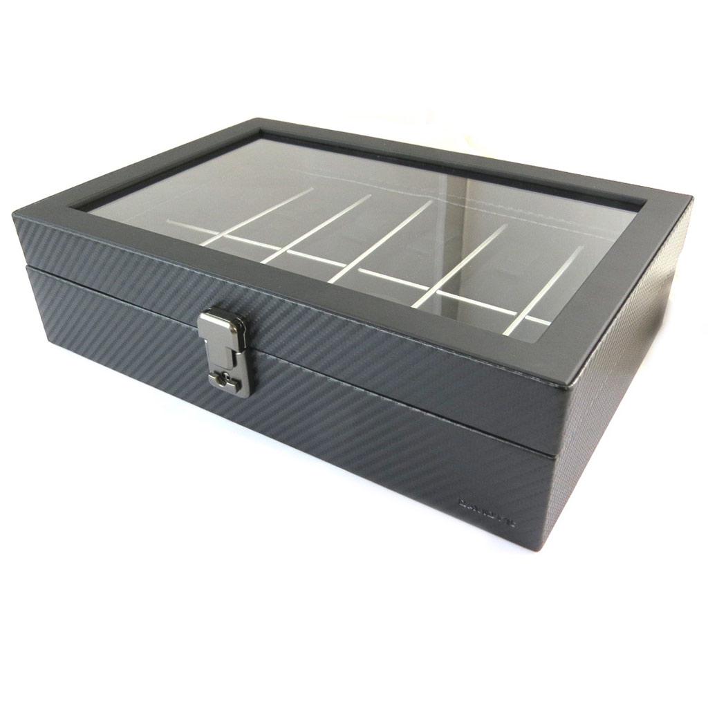 Davidt's [N9384] - Černá krabička na hodinky 'Graphite Design' (12 hodinek) - 31,5x21x8. 5 cm