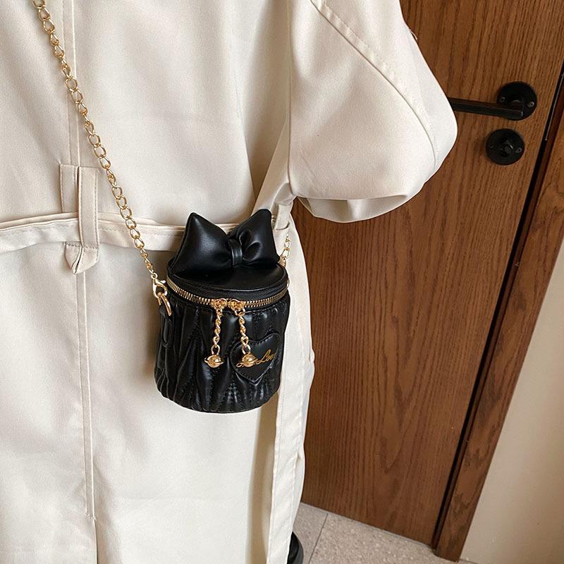Mini Small Bag Spring 2025 New Mori Soft Girl Bow Foreign Style Small Fragrant Style One Shoulder Crossbody Small Round Bag