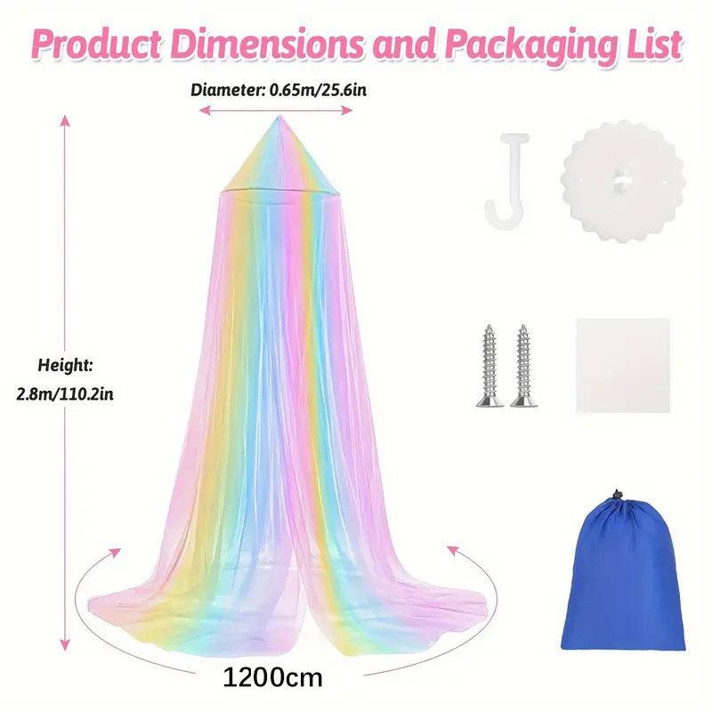 No-Install Dome Princess Tent: Colorful Encrypted Folding Mosquito Net for Double Bed