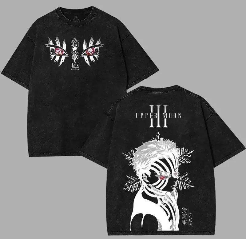 

Anime Demon Slayer Retro Double Sided Washed Mens Super Large Tshirt SpringSummer New Style Suitable for Both Men and Women M
