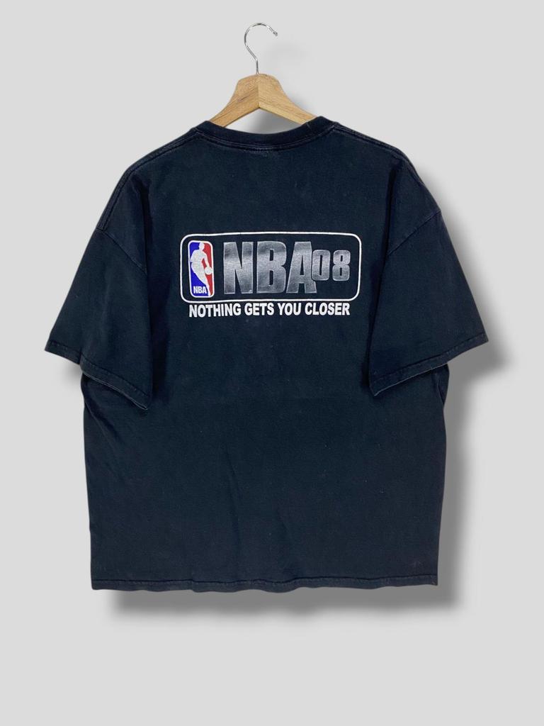 Vintage NBA 08 Basketball Video Game Promo T-Shirt Collectible Sony Playstation Gaming Tee Streetwear Casual Outfit Black XLarge