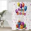 Happy Birthday Colorful Balloons Shower Curtains Waterproof Bath Curtains Home Decor Modern Luxury Bathroom Curtain