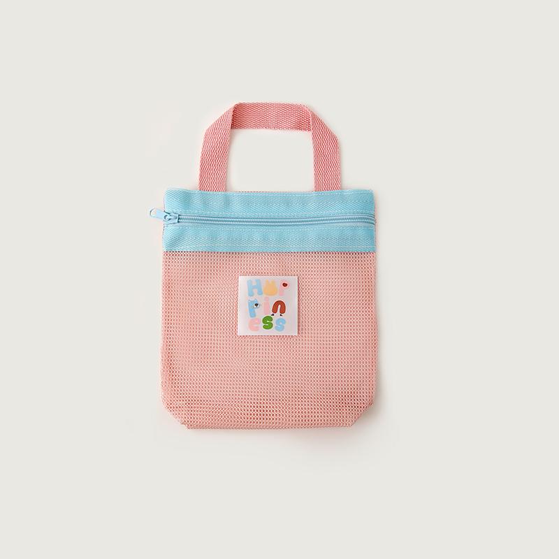 New Dopamine Makeup Bag With Contrasting Colors, Mesh Design, Casual Hollow-Out Style, Useful For Toiletries And Travel Storage
