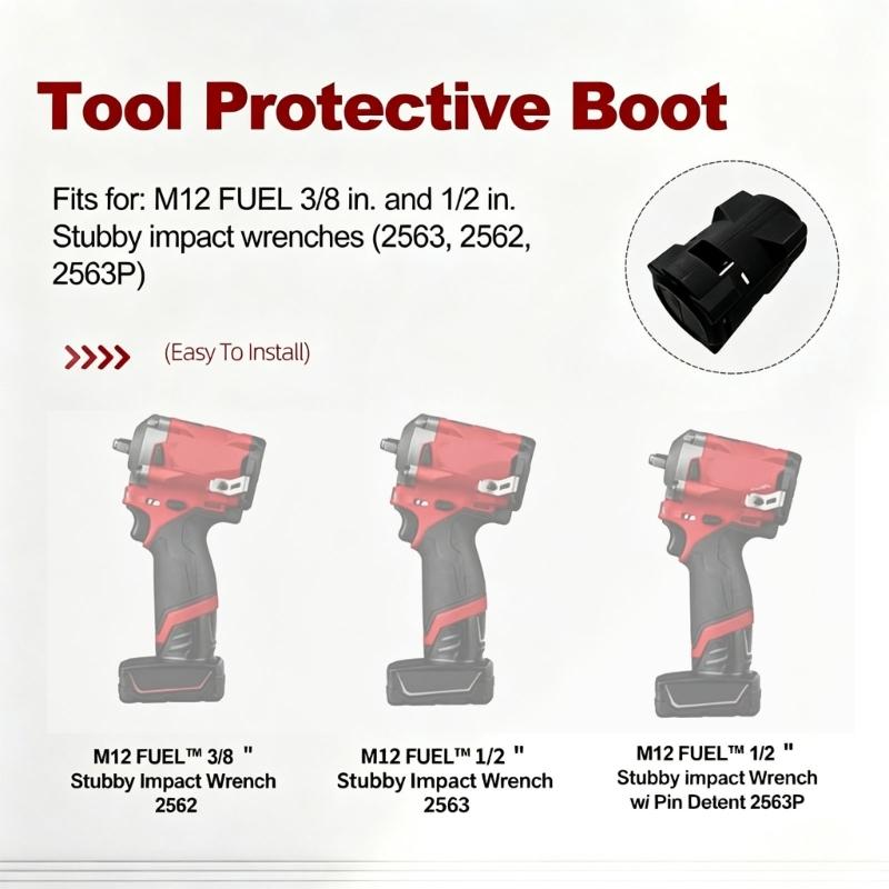 Rubber Impact Wrench Cover with Housing Guard, Access Openings and Slip On Fit for Workshop Repair Tasks, Routine Upkeep, and Storage Areas