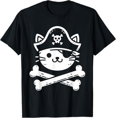 T-shirt Chat Pirate Os de Chat Amoureux des Chats Chatons Propriétaire de Chat