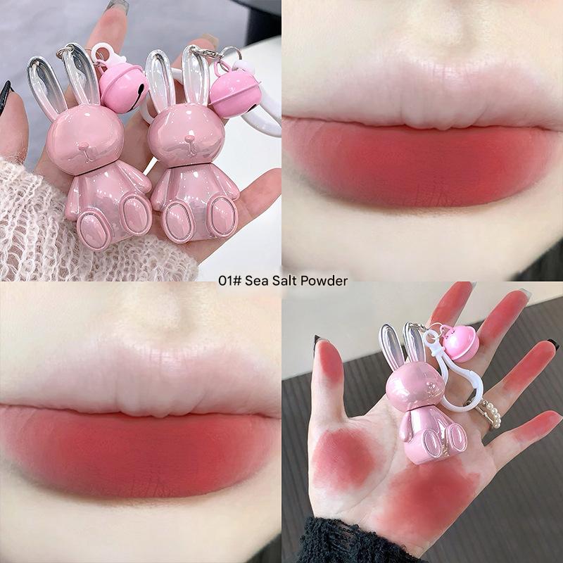 Gege bear Pink Bunny Velvet Mist Lip Cream Matte Autumn and Winter Show Color Lift Color Pendant Lipstick Lip Glaze