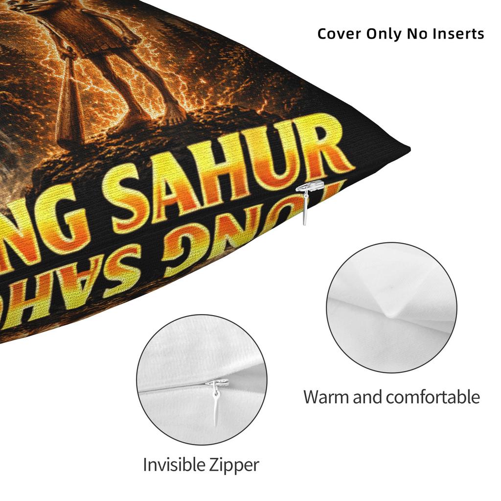 Italian Brainrot Meme Tung Tung Tung Sahur Pillowcases Kawaii Pillow Case For Office Car Home Decor Square Pillow Cover