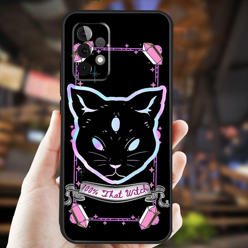 Death Tarot Cat Case For Samsung Galaxy A32 A56 A16 A15 A22 A52 A54 A14 A26 A36 A55 A35 A05 A06 A53 A33 A13