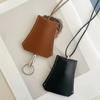 Minimalist Hanging Neck Mini Glasses Bag, Glasses Storage Bag, Handmade Leather Semi-circular Necklace Bag