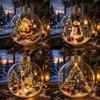 Acrylic Material Christmas Ball Ornament with Light Transparent Design Hanging Christmas Decoration 8CM Size Santa Claus Pendant