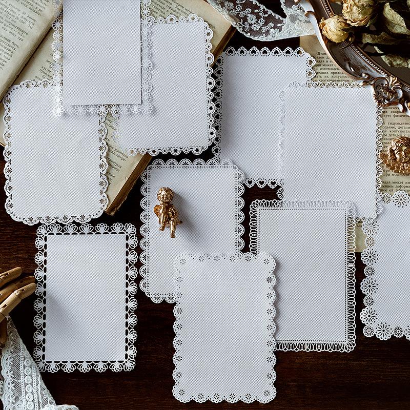 Hollow lace paper Alice tea party series Hand account diary DIY material base paper DIY Scrapbooking Sticker Label