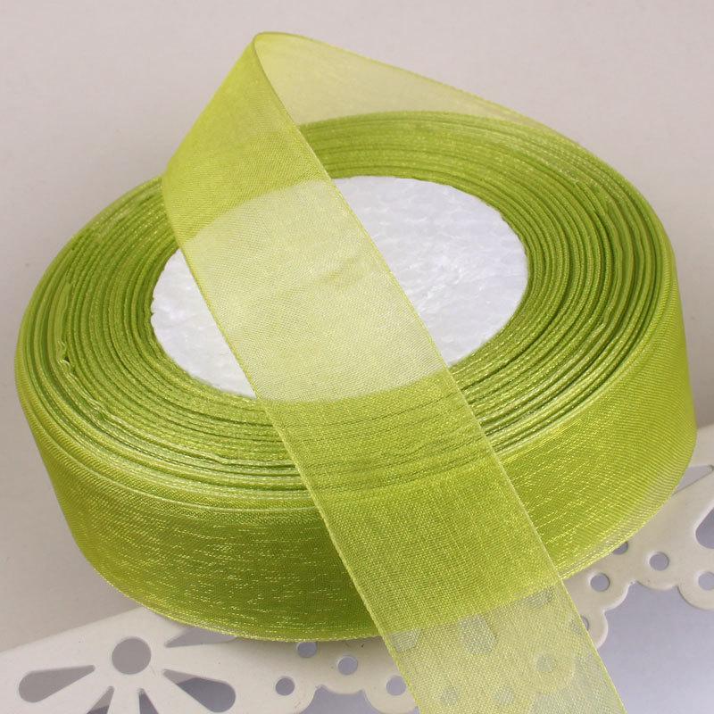 2,5 cm breites, transparentes Satinband aus Schneegarn für Bastelarbeiten und Haarschmuck