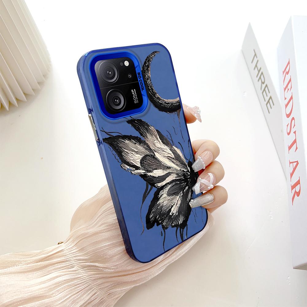 Malovaný vzor barevný stříbrný oboustranný pevný kryt odolný proti pádu proti pádu pro Xiaomi Redmi Poco