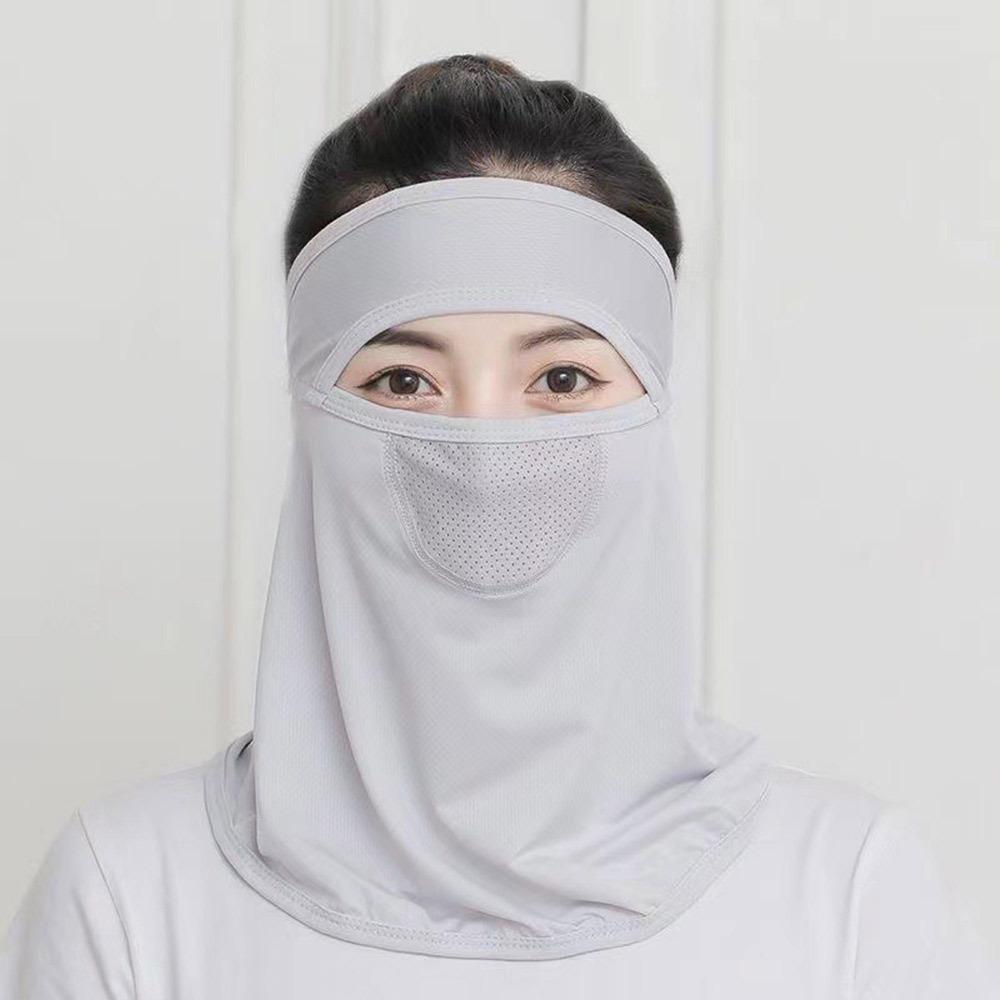 New Ice Silk Cycling Face Mask Thin Breathable Ice Silk Face Mask Uv Sun Protection Face Cover Men Women