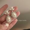 Temperament Pearl Stud Earrings New Versatile Design Simple Flower Earrings Niche Earrings