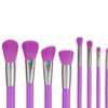 Makeup Brush Set Soft Bristles Wooden Handle Portable Face Makeup Brushes for Women Purple 10pcs