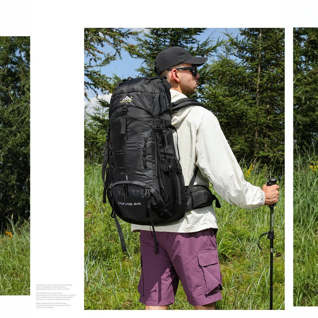 70L Camping Backpack for Men and Women Hiking Trekking Bag, Outdoor Mountaineering Climbing Sports Travel Luggage Rucksack