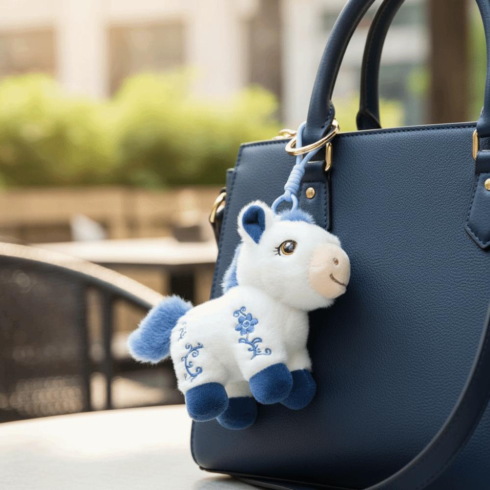 PP Cotton Vintage Pony Plush Keychain Chinese Horse Plush Keyring Chinese New Year Gift