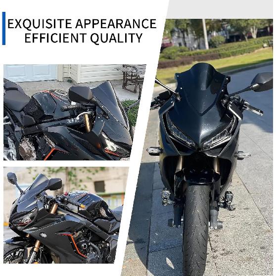 Motorcycle CBR 650 R Windshield Fairing Windscreen Screen Viser Visor Wind Deflector fit for Ho&n&da CBR650R CBR 650R Accessories 2019-2025 (Black