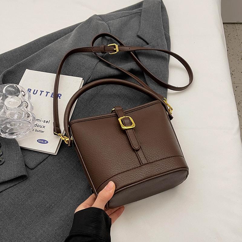 

Мягкие кожаные маленькие сумки для женщин ретро однотонные молнии дизайн женские сумки-ведра модная универсальная сумка через плечо