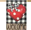 Love Heart House Ags 28x40 Double Sided, Welcome Large Garden Ag for Outside Decor, Holiday Yard Ag Outdoor Seasonal D PPZ