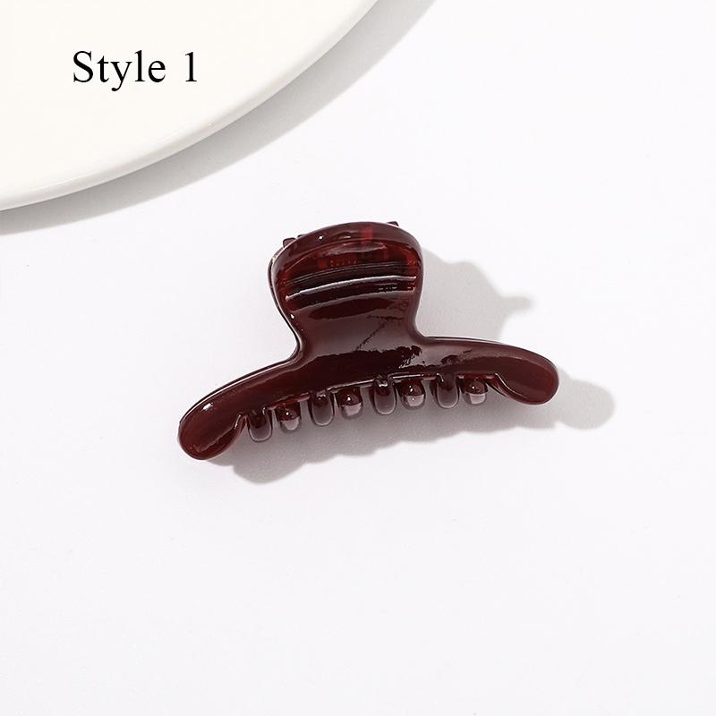 HFYJ Hollow Small Size 4cm Square Hair Claws Acrylic Jelly Color Hairpin Shark Crab Hair Clip Claw Hair Accessories for Women
